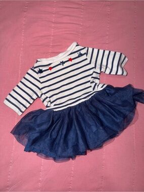 First Impressions White and Navy Striped Top